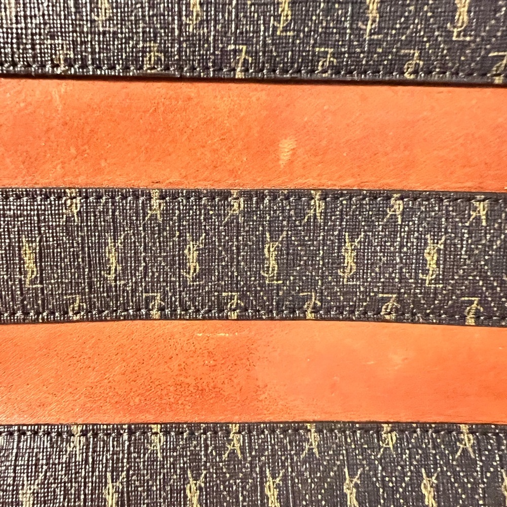 Authentic YSL Canvas and Leather Striped Tote Bag - Picture 15 of 16